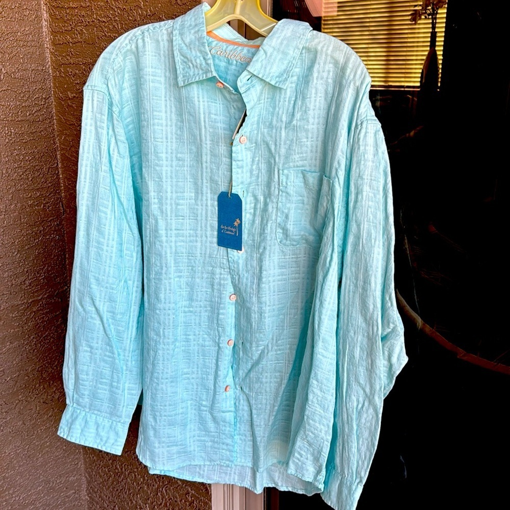 NWT Caribbean Aqua Men’s‎ Shirt